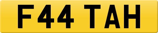F44 TAH private number plate